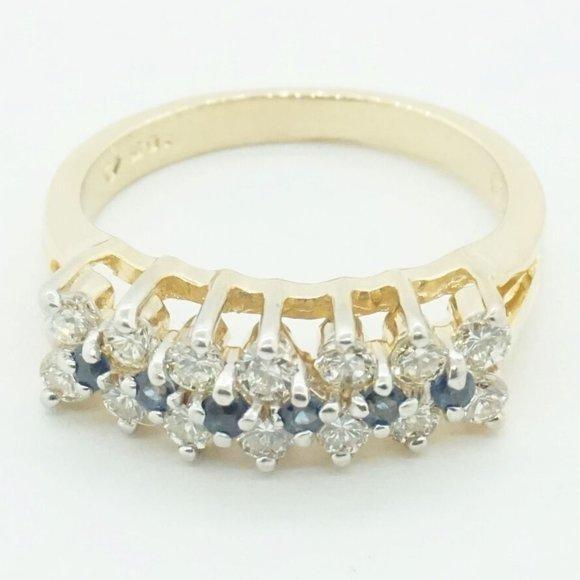 Estate Sale 14k Yellow Gold Diamond Cluster Ring .75 ctw Vintage Style Size 7 - Picture 4 of 5